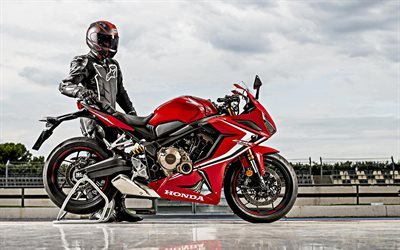 2019, Honda CBR650R, 4k, la nueva bicicleta de carreras, rojo nuevo CBR650R, japon&#233;s motos deportivas Honda