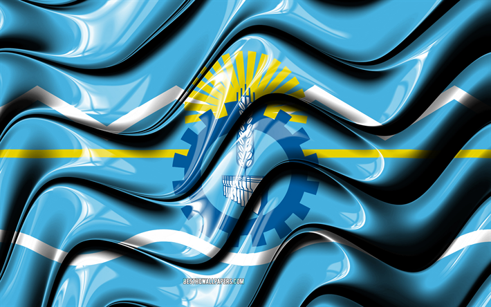 Chubut flag, 4k, Provinces of Argentina, administrative districts, Flag of Chubut, 3D art, Chubut, argentinian provinces, Chubut 3D flag, Argentina, South America