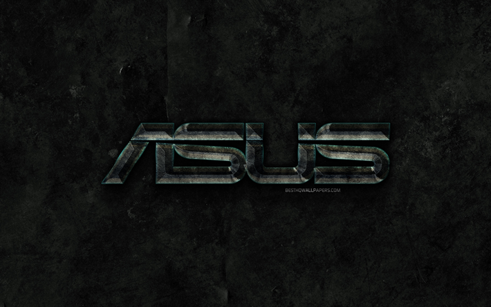 Asus kivi-logo, musta kivi tausta, Asus, luova, grunge, Asus-logo, merkkej&#228;
