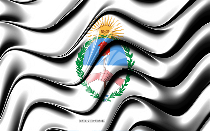 Jujuy bayrağı, 4k, Arjantin İllere, il&#231;elere, Jujuy Bayrak, 3D sanat, Jujuy, Arjantin illeri, Jujuy 3D bayrak, Arjantin, G&#252;ney Amerika