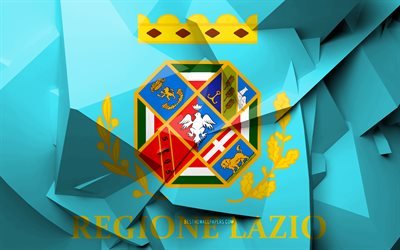 4k, Bandiera della Lazio, arte geometrica, le Regioni di Italia, Lazio, bandiera, creativo, regioni italiane, amministrativo, distretti, Lazio 3D, Italia