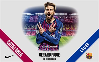 Gerard Pique, FC Barcelona, Spansk fotbollsspelare, f&#246;rsvarare, Camp Nou, Ligan, Spanien, fotboll, Spader