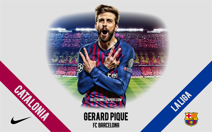 Gerard Pique, FC Barcelona, İspanyol futbolcu, defans oyuncusu, Nou Camp, UEFA Şampiyonlar Ligi, İspanya, futbol, Pique
