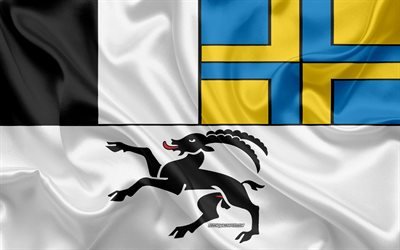 Lipun Graub&#252;nden, 4k, sveitsin canton, silkki lippu, silkki tekstuuri, Kantonin Graub&#252;nden, Sveitsi, symbolit, Graub&#252;nden lippu, Euroopassa