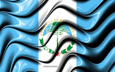 Neuquen drapeau, 4k, les Provinces de l&#39;Argentine, de la circonscription administrative, le Drapeau de Neuquen, art 3D, Neuquen, argentine provinces, Neuquen 3D drapeau, l&#39;Argentine, Am&#233;rique du Sud