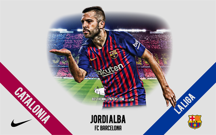 Jordi Alba, FC Barcelona, Spansk fotbollsspelare, f&#246;rsvarare, Camp Nou, Ligan, Spanien, fotboll, Catalonia, Barcelona