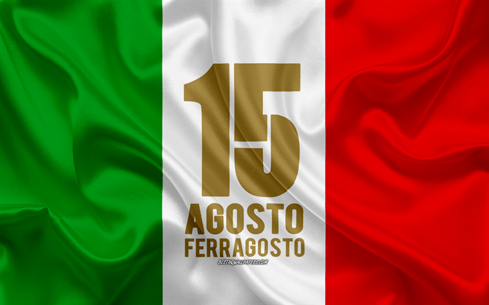 Ferragosto, Italian national holiday, flag of Italy, August 15, national holidays of Italy, Italian flag