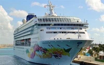 Norska Sky, Cruise Ship, stora vita fartyg, kryssning liner, Norska Cruise Line, Sun-klass kryssningsfartyg, Bahamas