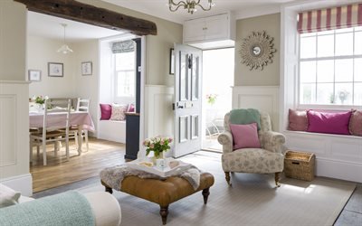 modern interior design, living room, English style, stylish interior, kitchen, country house design