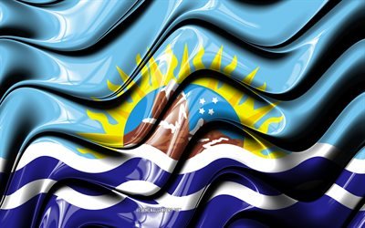 Santa Cruz flag, 4k, Provinces of Argentina, administrative districts, Flag of Santa Cruz, 3D art, Santa Cruz, argentinian provinces, Santa Cruz 3D flag, Argentina, South America