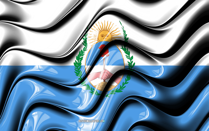 Mendoza bayrağı, 4k, Arjantin İllere, il&#231;elere, Mendoza Bayrak, 3D sanat, Mendoza, Arjantin illeri, Mendoza 3D bayrak, Arjantin, G&#252;ney Amerika