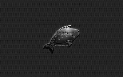 Balık BURCU, metal Balık BURCU, Balık Bur&#231; işareti, metal tarzı, metal mesh arka plan, yaratıcı sanat, bur&#231;lar, Balık