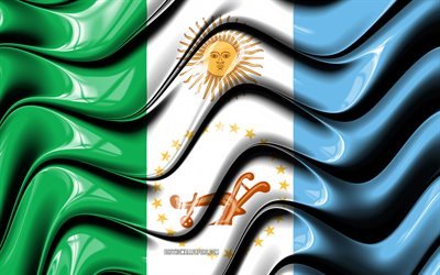 チャコフラグ, 4k, 州アルゼンチン, 行政区, 旗のチャコ, 3Dアート, チャコ, アルゼンチン州, チャコの3Dフラグ, アルゼンチン, 南米