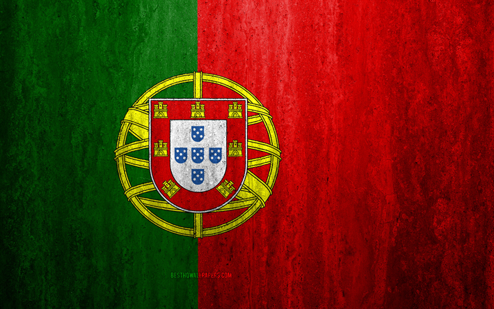 flag of portugal, 4k, stone background, grunge flag, europe, portugal flag, grunge art, national symbols, portugal, stone texture