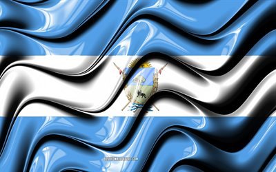 la pampa flagge, 4k, provinzen von argentinien, landkreise, flagge von la pampa, 3d-kunst, la pampa, der argentinischen provinzen la pampa 3d flagge, argentinien, s&#252;damerika