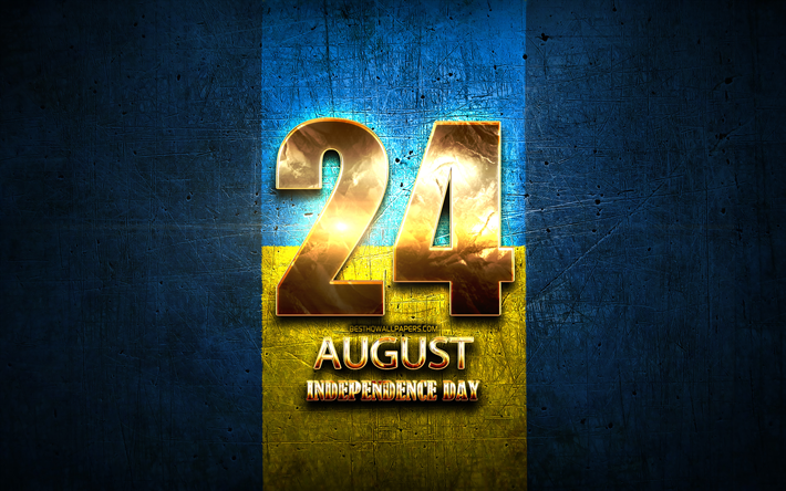 Independence Day, August 24, golden signs, ukrainian national holidays, Ukraine Public Holidays, Ukraine, Europe