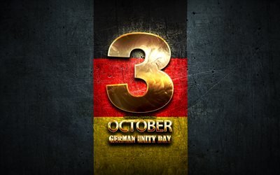German Unity Day, October 3, golden signs, german national holidays, National day of Germany, Germany Public Holidays, Germany, Europe
