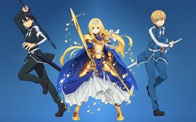 Sword Art Online, Alicization, SAO, Eugeo, main characters, japanese manga, anime characters