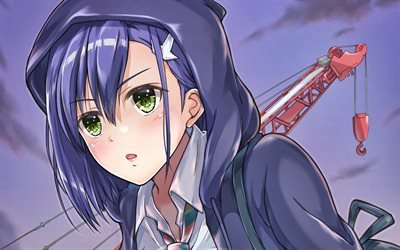 Ichigo, 4k, i manga, la protagonista, una ragazza con i capelli viola, Darling in FranXX