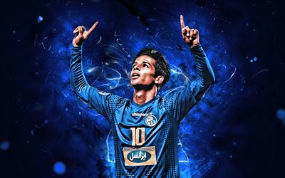 Mehdi Ghayedi, 2020, iranian footballers, Esteghlal FC, soccer, Persian Gulf Pro League, midfielder, Patosi, neon lights, Esteghlal Tehran, Iran, Mehdi Ghayedi Esteghlal