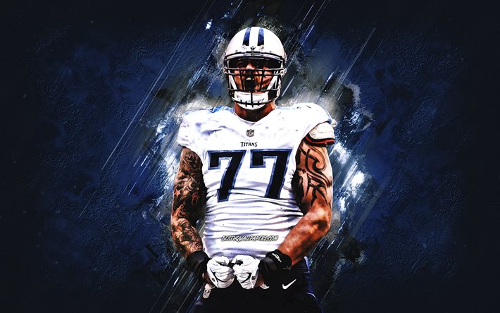 Taylor Lewan, Tennessee Titans, la NFL, la pierre bleue d&#39;arri&#232;re-plan, portrait, football am&#233;ricain de la Ligue Nationale de Football, Curtis Taylor Lewan