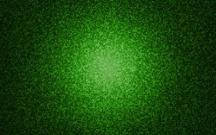 mosa&#239;que vert fond, abstrait, art, mosa&#239;que de motifs, de vert, de milieux, de la mosa&#239;que de textures, fond avec de la mosa&#239;que