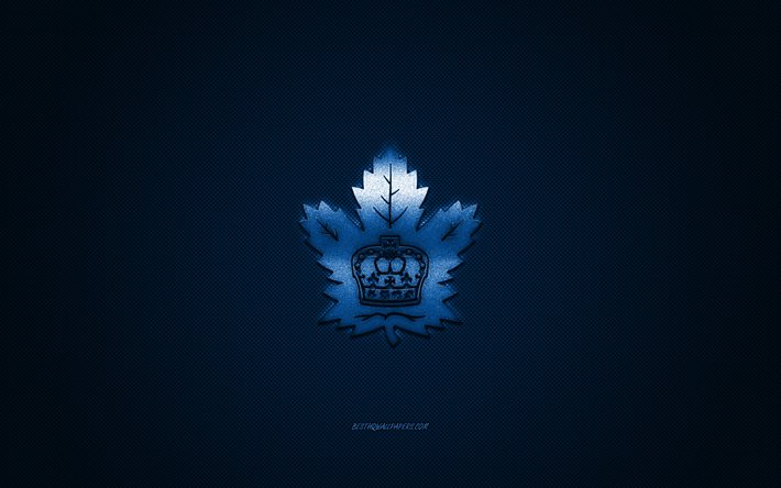 Toronto Marlies, club de hockey Canadien, AHL, logo bleu, bleu en fibre de carbone de fond, le hockey, &#224; Toronto, Ontario, Canada, etats-unis, &#224; Toronto Marlies logo