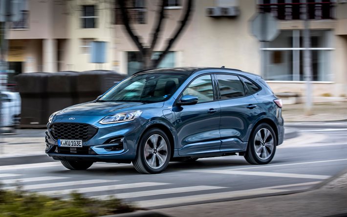 Ford Kuga ST-Linha X H&#237;brido Plug-In, 4k, rua, 2020 carros, UE-spec, crossovers, 2020 Ford Kuga, Ford