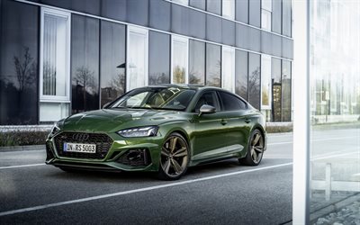 2020, Audi RS5 Sportback, front view, exterior, new green RS5 Sportback, german cars, Audi