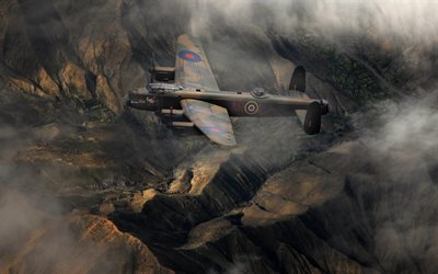 Avro Lancaster, brittil&#228;inen raskas pommikone, RAF, Toisen Maailmansodan, Royal Air Force, Aircraft of World War II