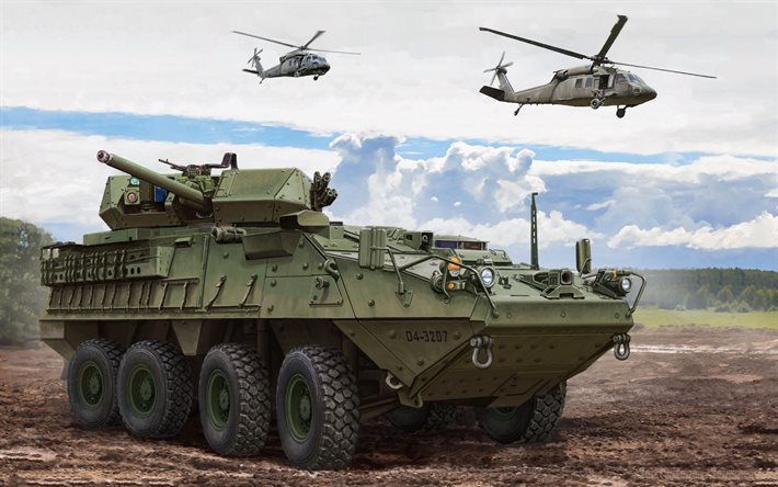 Stryker, IFV, M1296 Stryker Dragoon, Jalkav&#228;ki taistelu ajoneuvo, YHDYSVALTAIN Armeija, jalkav&#228;ki, panssaroituja autoja