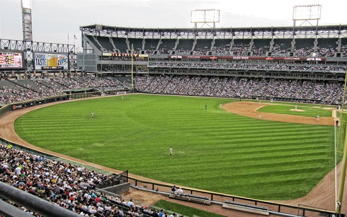Taux garanti Terrain, terrain de baseball, les White Sox de Chicago, Chicago, Illinois, etats-unis, de la Ligue Majeure de Baseball, les White Sox de Chicago stadium, stade de baseball