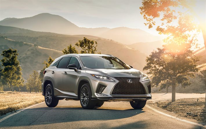 Lexus RX, 2020, front view, exterior, silver SUV, new silver RX350, japanese cars, Lexus