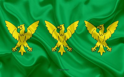 Galler, Caernarfonshire, Birleşik Krallık Caernarfonshire bayrak, 4k, ipek bayrak, Caernarfonshire bayrak, ipek doku, İl&#231;e