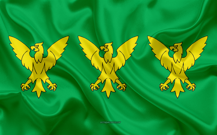 Lipun Caernarfonshire, 4k, silkki lippu, Caernarfonshire lippu, silkki tekstuuri, Maakunnat Wales, Caernarfonshire, Wales, Yhdistynyt Kuningaskunta