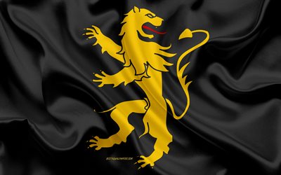 Flag of Ceredigion, 4k, silk flag, Ceredigion flag, silk texture, Counties of Wales, Ceredigion, Wales, United Kingdom