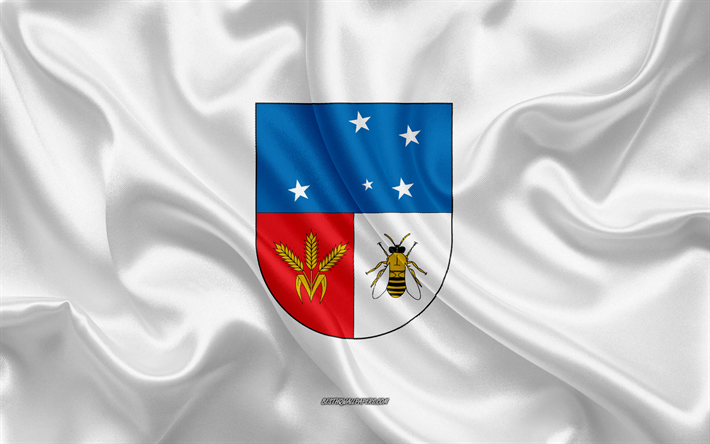 Flagga av Colonia Institutionen, 4k, silk flag, institutionen f&#246;r Uruguay, siden konsistens, Colonia flagga, Uruguay, Colonia Institutionen