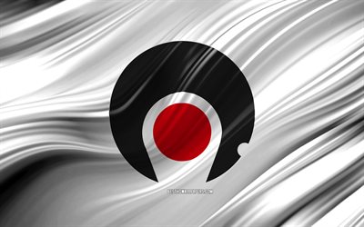 4k, Kagoshima flag, japanese prefectures, 3D waves, Flag of Kagoshima, Prefectures of Japan, Kagoshima Prefecture, administrative districts, Kagoshima 3D flag, art, Asia, Japan, Kagoshima