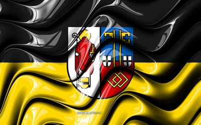 Krefeld Bandeira, 4k, Cidades da Alemanha, Europa, Bandeira de Krefeld, Arte 3D, Krefeld, Cidades alem&#227;s, Krefeld 3D bandeira, Alemanha
