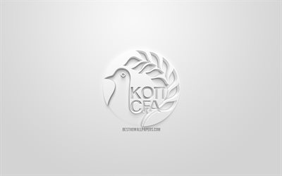 Kıbrıs Milli Futbol Takımı, yaratıcı 3D logo, beyaz arka plan, 3d amblem, Kıbrıs, Avrupa, UEFA, 3d sanat, futbol, 3d logo şık