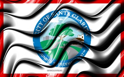 Santa Clarita, ABD, Santa Clarita Şehri, Amerikan şehirleri, Santa Clarita 3D bayrak Santa Clarita bayrağı, 4k, Amerika Birleşik Devletleri şehirler, California, 3D sanat, Bayrak, şehir