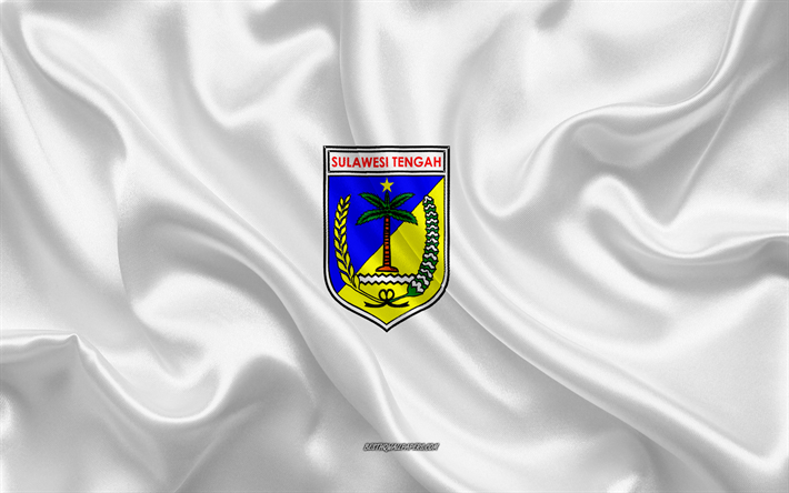 Flaggan i Centrala Sulawesi, 4k, silk flag, - provinsen i Indonesien, siden konsistens, Centrala Sulawesi flagga, Indonesien, Centrala Sulawesi Provinsen