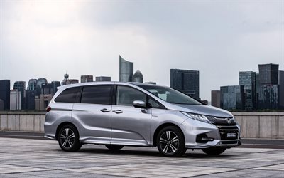 4k, Honda Odyssey Sport Hybrid, parking, 2019 cars, minivans, 2019 Honda Odyssey, japanese cars, Honda