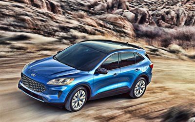 2020, Ford Escape, exterior, front view, new crossover, new blue Escape, american cars, Ford