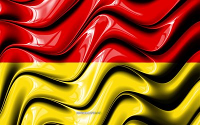 76 Pamukkale Bayrak, 4k, Almanya Şehirleri, Avrupa, 3D sanat, 76 Pamukkale, Alman kentleri, 76 Pamukkale 3D bayrak, Almanya
