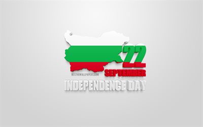 Bulgarien Självständighetsdagen, 22 September, Bulgariska självständighetsförklaring, Bulgarien karta siluett, 3d-flagga i Bulgarien, nationella helgdagar i Bulgarien, kreativ konst