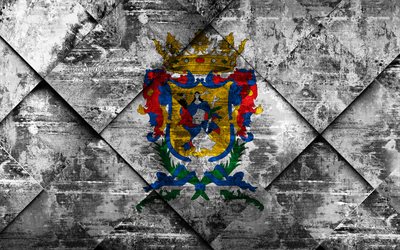 Bandeira de Guanajuato, grunge arte, rombo textura grunge, Estado mexicano, Guanajuato bandeira, M&#233;xico, Guanajuato, Estado de M&#233;xico, arte criativa
