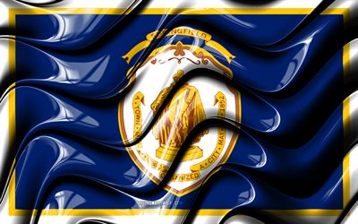 Springfield flag, 4k, United States cities, Massachusetts, 3D art, Flag of Springfield, USA, City of Springfield, american cities, Springfield 3D flag, US cities, Springfield