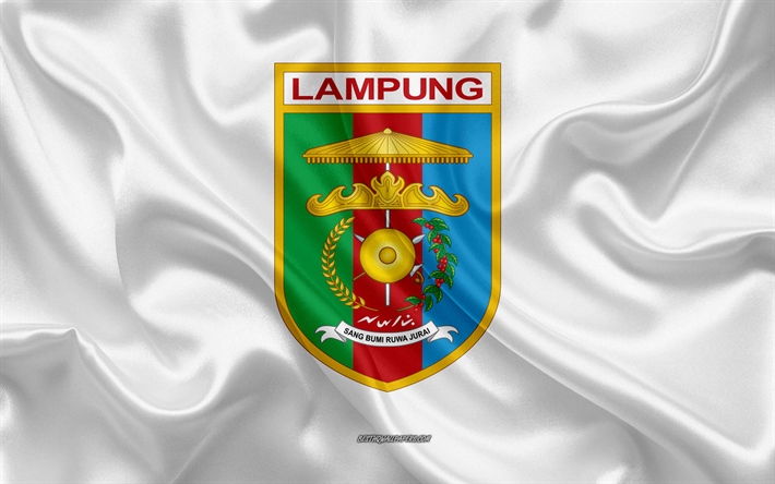 flagge von lampung, 4k, seide flagge, provinz in indonesien, seide textur, lampung flagge, indonesien, lampung provinz