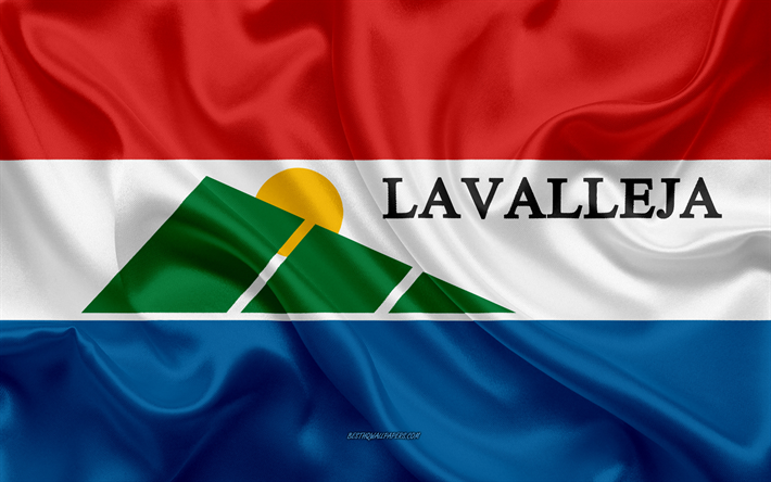 Flag of Lavalleja Department, 4k, silk flag, department of Uruguay, silk texture, Lavalleja flag, Uruguay, Lavalleja Department